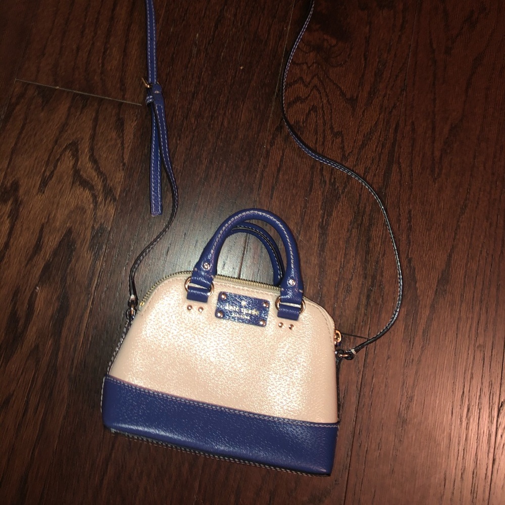 Kate space blue/white mini crossbody
